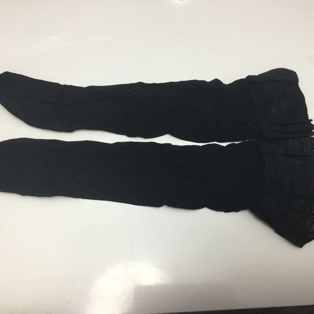 Thigh High Socks with lace detail and silicone